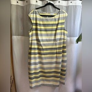 Calvin Klein yellow stripes dress.